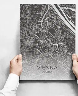 Moderní obrazy Sada obrazů - Map Of Vienna