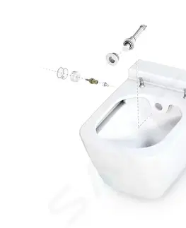 WC sedátka GEBERIT Kombifix Modul pro závěsné WC s tlačítkem Sigma01, matný chrom + Tece One sprchovací toaleta a sedátko, Rimless, SoftClose 110.302.00.5 NT3