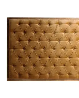 Luxusní a designová čela postelí Estila Stylové chesterfield čelo postele Alvaro v hořčicové barvě 163cm