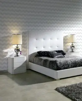 Luxusní a stylové postele Estila Elegantní postel PATRICIA s koženým čalouněním a úložným prostorem 200 cm