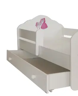 Postele ArtAdrk Dětská postel CASIMO | se zásuvkou a zábranou Provedení: Spící princezna