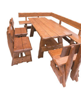 Jídelní stoly FREREA zahradní stůl, barva teak