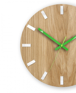 Hodiny ModernClock Nástěnné hodiny Simple Oak hnědo-zelené