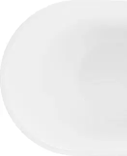 Sifony k pračkám MEXEN Luna vana volně stojící 150x75 cm, bílá s bílá, černý sifon 52031507500-B