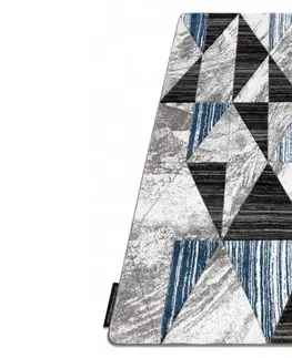 Koberce a koberečky Dywany Lusczow Kusový koberec ALTER Nano trojúhelníky modrý, velikost 160x220