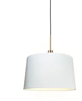 Zavesna svitidla Moderní závěsná lampa bronzová s odstínem 45 cm bílá - Combi 1
