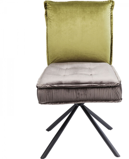 Jídelní židle KARE Design Zelenošedá čalouněná jídelní židle Chelsea