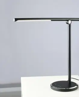 LED stolní lampy ACA Lighting stolní lampa LED 7W černá CCT 300LM stmívatelná + dotykový spínač + USB nabíjení DEGAS SF1816LEDB