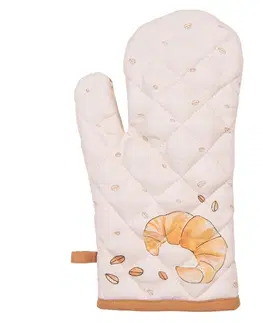 Chňapky Béžová bavlněná chňapka - rukavice Your Favorite Breakfast - 18*30 cm Clayre & Eef YFB44