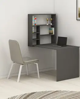 Psací stoly Kalune Design Rozkládací psací stůl SEDIR antracit