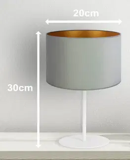 Stolní lampy na noční stolek Duolla Stolní lampa Golden Roller výška 30cm mátová/zlatá