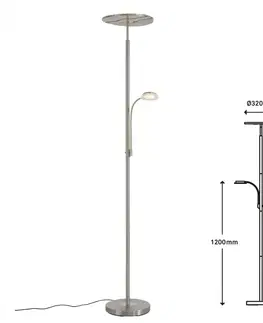 LED stojací lampy BRILONER LED stojací svítidlo s dotykovým vypínačem pr. 32 cm 3x7,5W 750lm matný nikl BRILO 1326-022