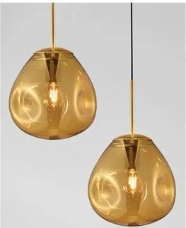 Designová závěsná svítidla NOVA LUCE závěsné svítidlo LAVA zlatý kov ručně vyrobené zlaté sklo E27 1x12W 230V IP20 bez žárovky 9190403