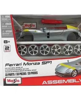 Dřevěné vláčky Stavebnice M. Ferrari Assembly line, stříbrná, 1:24