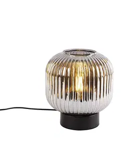 Stolni lampy Chytrá stolní lampa černá s kouřovým sklem včetně WiFi A60 - Karel