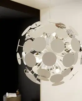 Závěsná světla Lindby Bílá závěsná lampa Kinan s disky