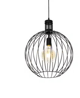 Zavesna svitidla Designová závěsná lampa černá 40 cm - Wire Dos