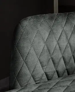 Barové židle LuxD Designová barová židle Laney šedo-zelený samet