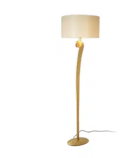 Stojací lampy Holländer Stojací lampa Lino, barva zlatá/ecru, výška 160 cm, železo