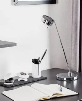 Stolní lampy Knapstein Dvoukloubová stolní lampa LED Elegance, chrom