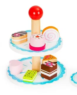 Hračky Dřevěná sada podnosů na dort od Ecotoys