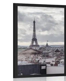 Města Plakát pohled na Paříž z jednoduché ulice