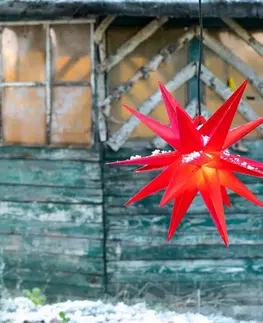 Vánoční světelná hvězda STERNTALER Dekorační hvězda venkovní 18cípá, Ø 40 cm červená