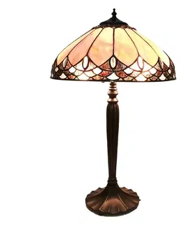 Svítidla Béžová stolní lampa Tiffany Franciette - Ø 39*63 cm E27/max 2*60W Clayre & Eef 5LL-6173