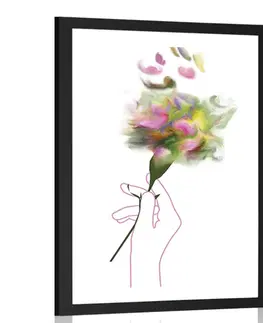 Motivy z naší dílny Plakát s paspartou nádherný malovaný květ
