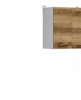 Kuchyňské linky JAMISON, skříňka horní 60 cm, bílá/dub delano světlý