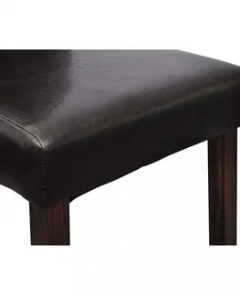 Jídelní sety Jídelní židle 4 ks umělá kůže / dřevo Dekorhome Hnědá