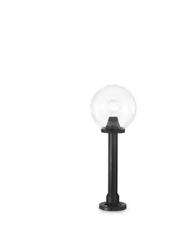 Stojací svítidla Venkovní sloupkové svítidlo Ideal Lux Classic Globe PT1 Small Transparente 187556 E27 1x60W IP44 čer
