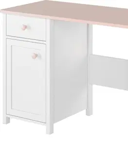 Dětské pokoje Konsimo Dětský psací stůl GIGLU bílý/růžový