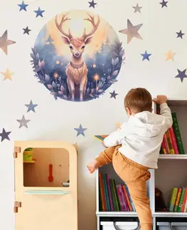 Samolepky na zeď Dětská nálepka na zeď - Kouzelný jelenek