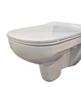 WC sedátka LAUFEN Rámový podomítkový modul CW1 SET s chromovým tlačítkem + WC bez oplachového kruhu Edge + SEDÁTKO H8946600000001CR EG1