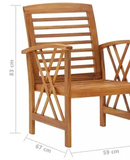 Zahradní židle Zahradní židle 2 ks hnědá Dekorhome