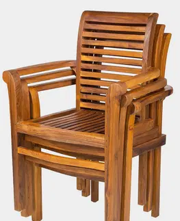 Zahradní židle a křesla DEOKORK Zahradní teakové křeslo NICE