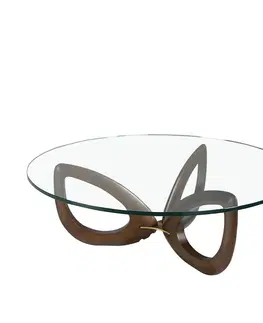 Designové a luxusní konferenční stolky Estila Moderní kulatý konferenční stolek Forma Moderna ze skla 120cm