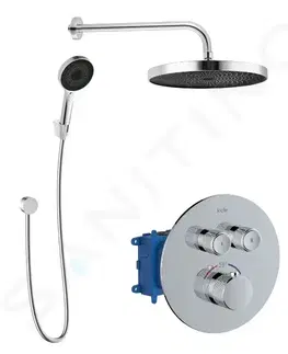 Sprchy a sprchové panely Kielle Oudee Sprchový set s termostatickou baterií pod omítku, pro 2 spotřebiče, s příslušenstvím a tělesem, chrom 20602SPT20