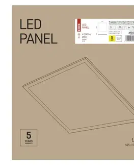 LED světelné panely EMOS LED panel backlit 60x60, čtvercový vestavný bílý, 34W neutr. b. ZR1612