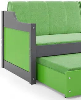 Dětské postele BMS Dětská postel s přistýlkou DAWID | šedá 80 x 190 cm Barva: Zelená