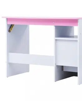 Dětské stoly a židle Dětský psací stůl náklopný Dekorhome Růžová