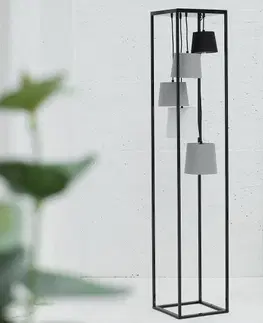 Svítidla LuxD 20273 Designová stojanová lampa Shadow II černo-šedá