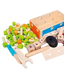 Dřevěné hračky Bino šroubovací přepravka s nářadím