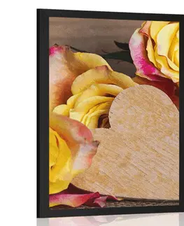 Květiny Plakát valentýnské žluté růže