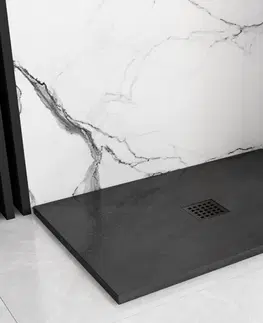 Sprchové vaničky REA Sprchová vanička Black Rock 80x100 cm černá/šedá