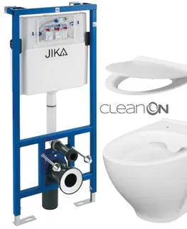 WC sedátka předstěnový instalační systém bez tlačítka + WC CERSANIT CLEANON MODUO + SEDÁTKO H895652 X MO1