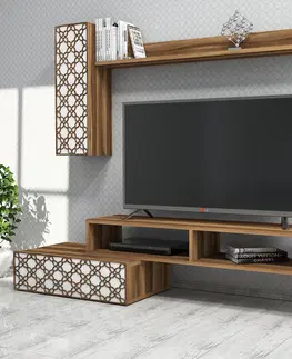 Obývací stěny a sestavy nábytku Televizní stěna PLANET ořech bílá
