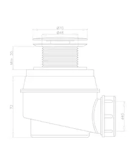 Sifony k pračkám OMNIRES sifon pro vany a sprchové vaničky průměr 52 mm, chrom /CR/ WB01XCR