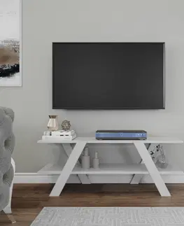Televizní stolky Televizní stolek APRIL bílá